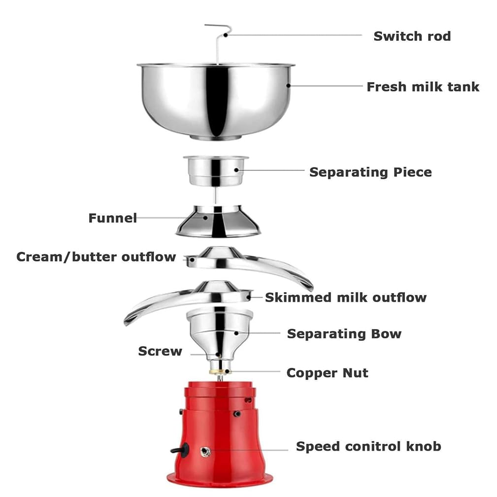 Separatore di crema di latte, macchina elettrica del separatore del burro 50L/H per la lavorazione dei prodotti lattiero-caseari, fattoria, negozio di dessert