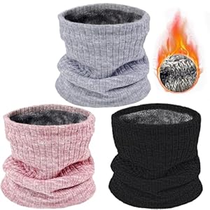 3 Pack Winter Neck Warmer & Ski Mask for Men Women Thermal Warm Fleece Face Mask Neck Gaiter Scarf Gift