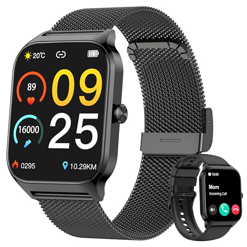 KALINCO Montre Connectée Homme Femme, 1.85” AI Smartwatch avec Appel Bluetooth, Pression Artérielle, Stress, Podometre, Sommeil, Cardiofrequencemetre, 100+ Sport Bracelet, Cadeaux pour Android iOS KALINCO Montre Connectée Homme Femme, 1.85” AI Smartwatch avec Appel Bluetooth, Pression Artérielle, Stress, Podometre, Sommeil, Cardiofrequencemetre, 100+ Sport Bracelet, Cadeaux pour Android iOS