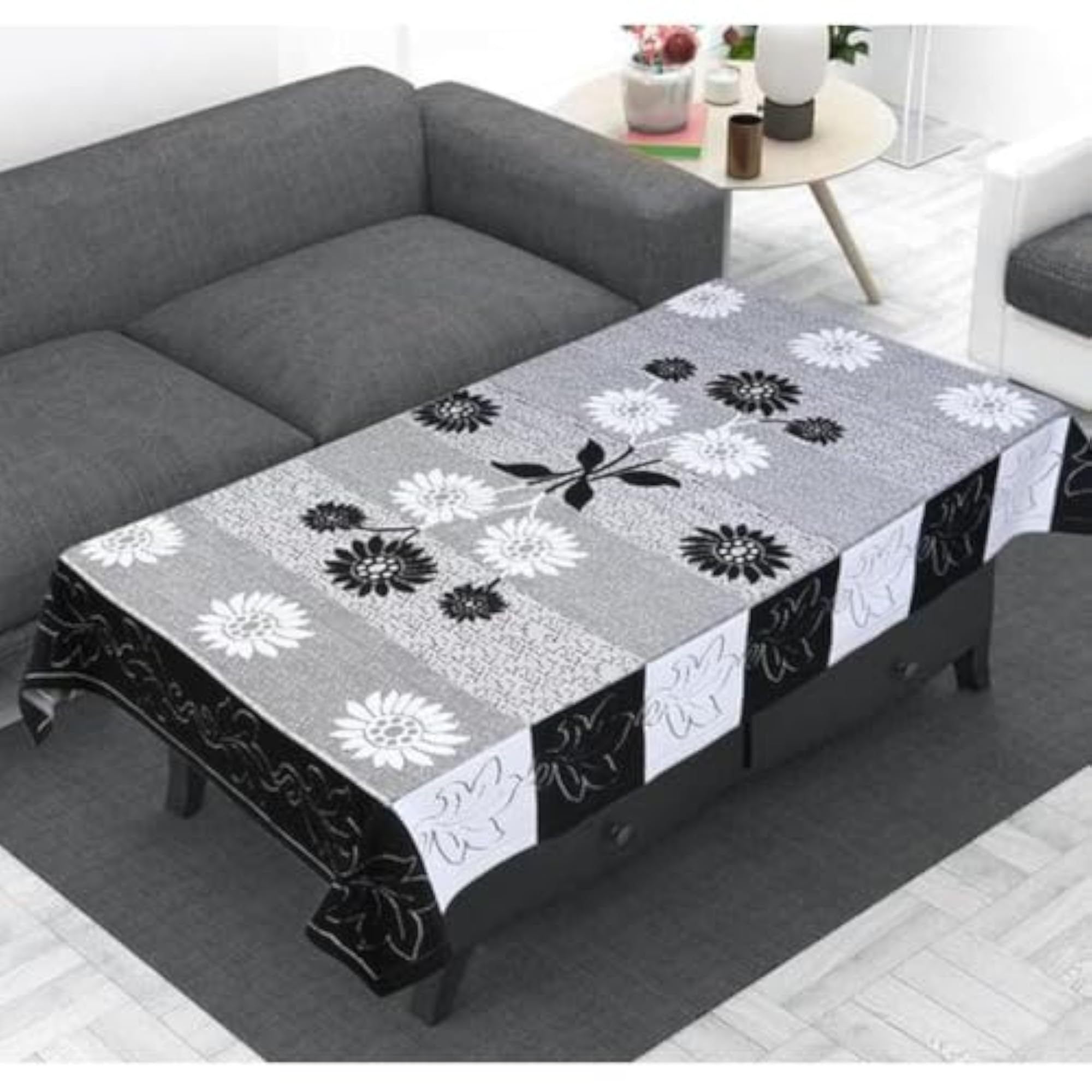 Floral Embroidery Cotton Table Cloth, 50x60 Inch
