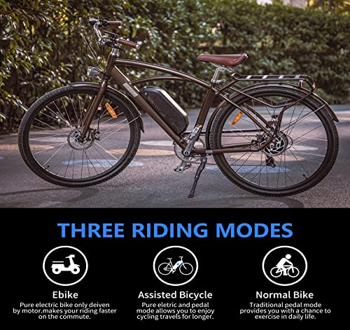 Electric Bike For Adults 28" Vintage Electric Bicycle 28Mph 50+Miles City Commuter Urban Ebike 500W Powerful Motor Removable Large Battery Shimano 7-Speed #TOP3