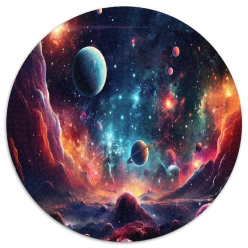 Puzzle de 1000 piezas redondo de planetas para combatir el estrés en adultos