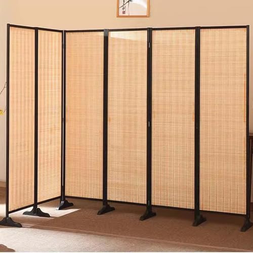 Paravent japonais Shoji – Paravent de séparation à 6 panneaux autonomes et pliables pour la maison, le bureau, cloison décorative 180 x 300 cm