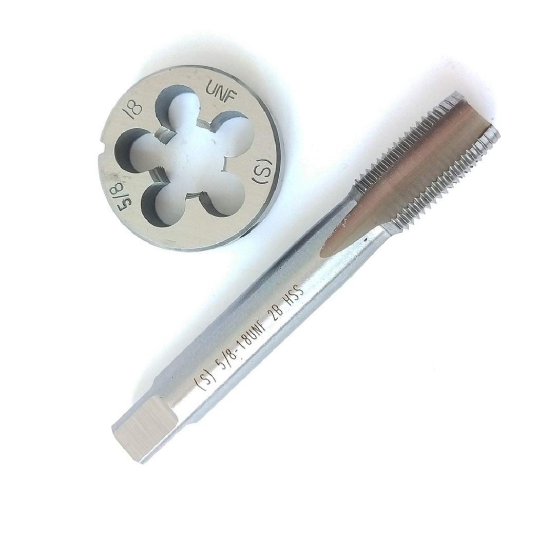 QUARKZMAN Ensemble Clés à Molette Pour Filière Ronde 5/8-11 UNC + Porte-Filière 38mm - Idéal Pour Filetage Métal & Plastique