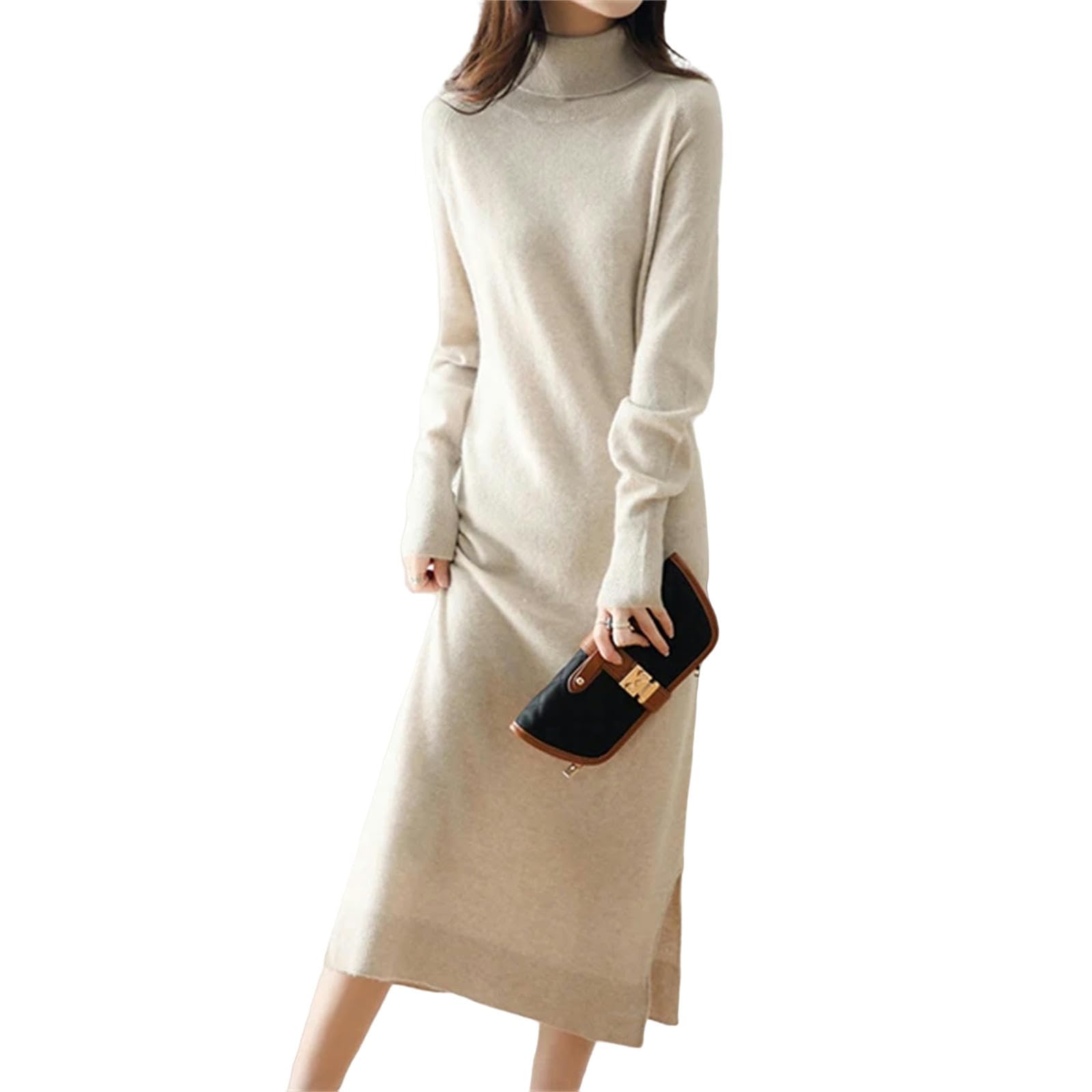 Vestito Donna Autunno Abito di Moda Ad Alto Contenuto di Maglia con Maglione A Maglia A Maglia A Maglia Ad Abito da Donna Elegante
