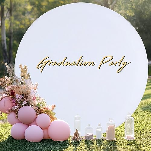 Gallety 7.2FT White Round Backdrop Cover with Size Adjuster & 4 Metal Clips, Universal Fit for 5ft-7.2ft Circle Stand, Polyester Fabric Arch Cover for Wedding, Birthday Party, Videos Photography Decor - image 7