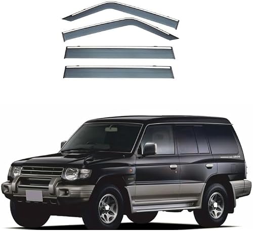 FengXH Window Deflectors for Mitsubishi Pajero V31-V46 V20 1992-1998 - 4pc Smoke Tint, Waterproof, Noise Reducing.