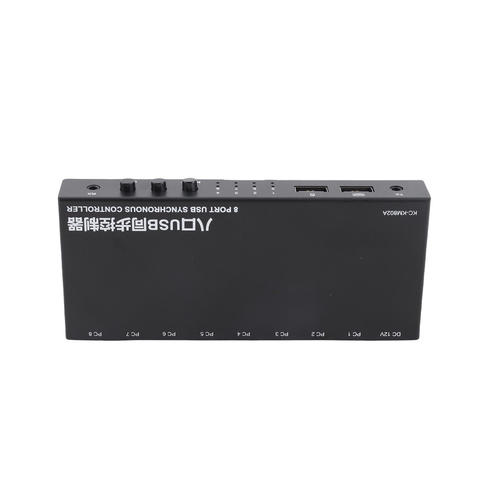 Synchronizator USB Mysz Synchronizacja Klawiatury 8-portowy Przełącznik Sterowanie Klawiszami Skrótu Metalowa Obudowa w Kolorze Czarnym