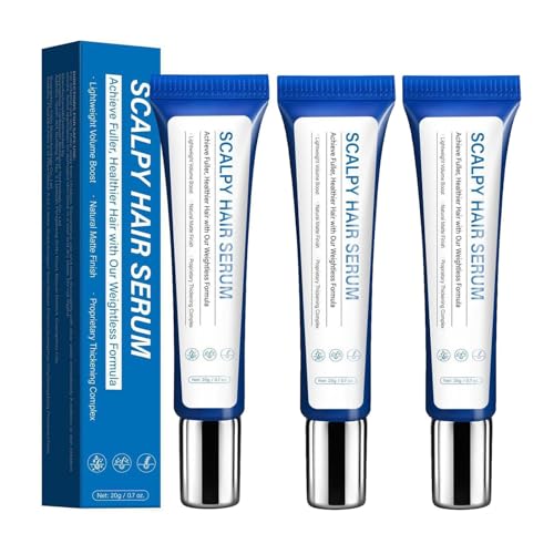 Foladrop Hair Ampoule sérum, rafraîchissement d'essence du cuir chevelu en feuillette, sérum de croissance des cheveux pour les pour la perte de cheveux et l'amincissement (3pcs)