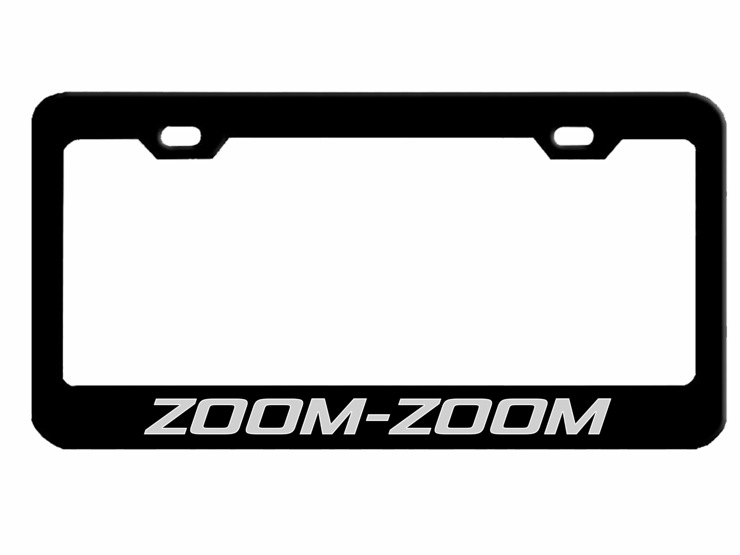 Mazda Zoom-Zoom for Sport Car Style Heavy Duty Metal License Plate Frame Personalised/Car Accessories Car Tag Holder Cover (Black/Silver)