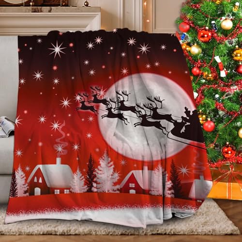 KXHHYB Manta Navidad, Mantas navideña Sofa, Manta de Navidades Suave y cálida para Invierno,para sofá, Cama, Oficina y Viajes al Aire Libre(A,150x200cm)