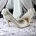 Rhinestone & Satin Bow Heels for Wedding in Ivory or White Satin Lace and Personalized Name 3.5 or 2 inch Heel