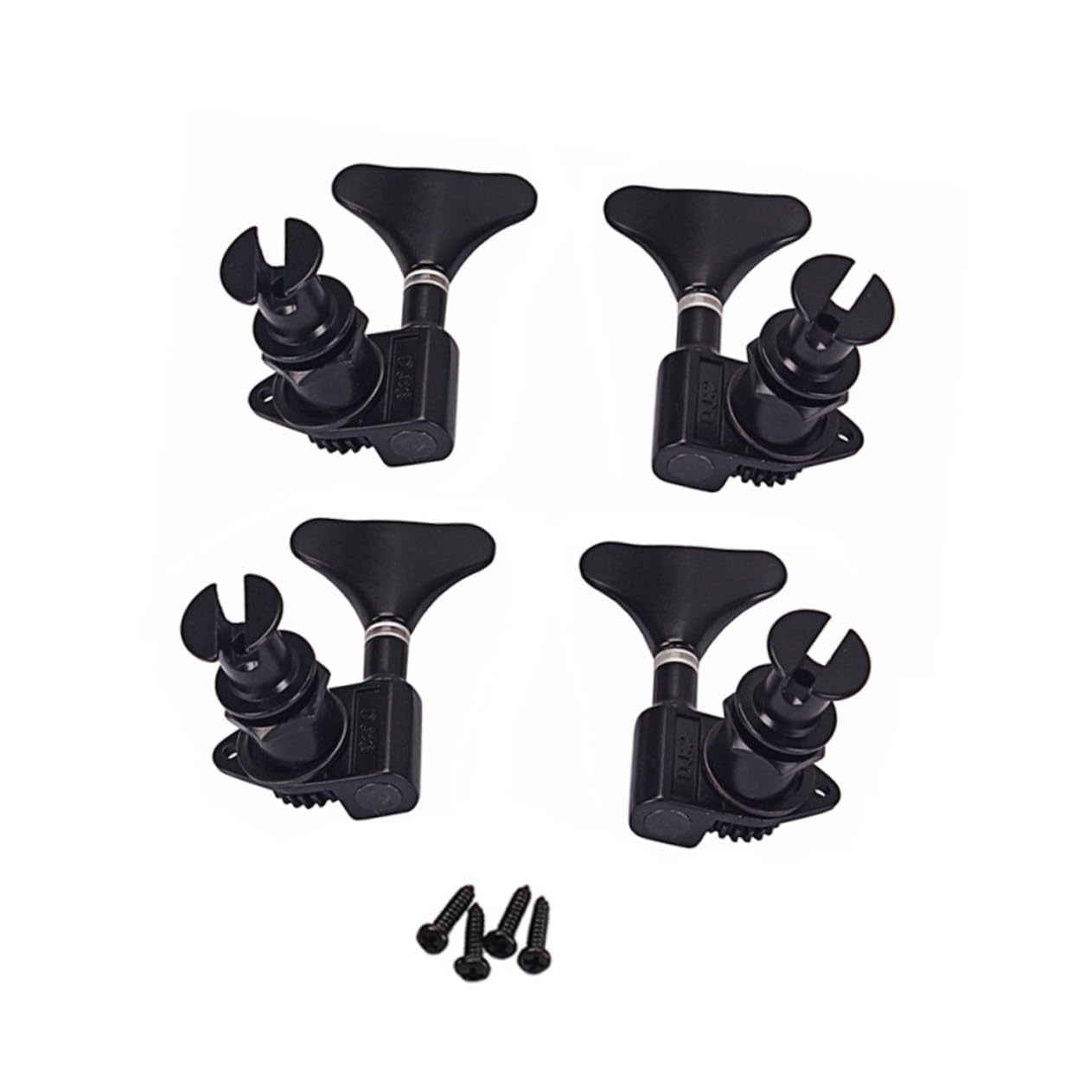 ibasenice Meccaniche per Ukulele Piroli Sigillati in Nichel Viti di Montaggio e Chiavi per Ukulele Basso Nero per Accordare e Tono