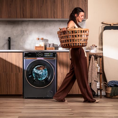 Cecotec Lavadora 10Kg Carga Frontal Bolero DressCode 10980 Direct Drive Blue A. 1400RPM, Motor Direct Drive, Bajo Consumo, Pantalla FullColor, Acabados Imitación Cuero, Puerta XXL y Vapor - imagen 3