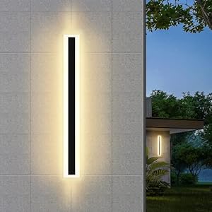 XINYIQI Outdoor Wall Sconce, Modern Wall Sconce, Long Frosted White Acrylic Wall Sconce (23.6 inches)