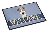 Caroline S Treasures Bb1433mat Fils Trouve Fox Terrier Bienvenue en intérieur ou extérieur Tapis, 45,7 x 68,6 cm, Multicolore