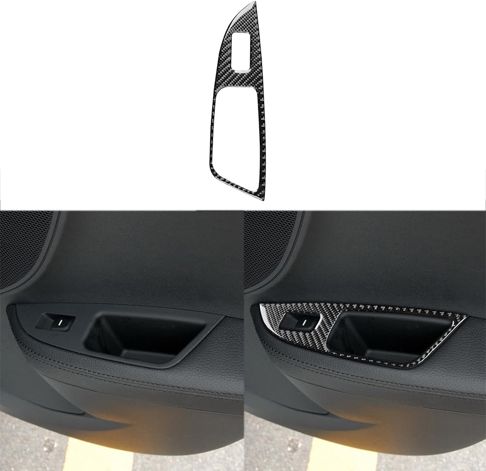Car Co-Pilot Rear Window Lift Panel Real Carbon Fiber Sticker Compatible with Hyundai Veloster 2012 2013 2014 2015 2016 2017 Black Accessories