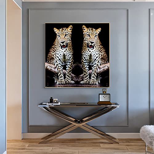 Tableau léopard moderne déco salon et chambre grand format