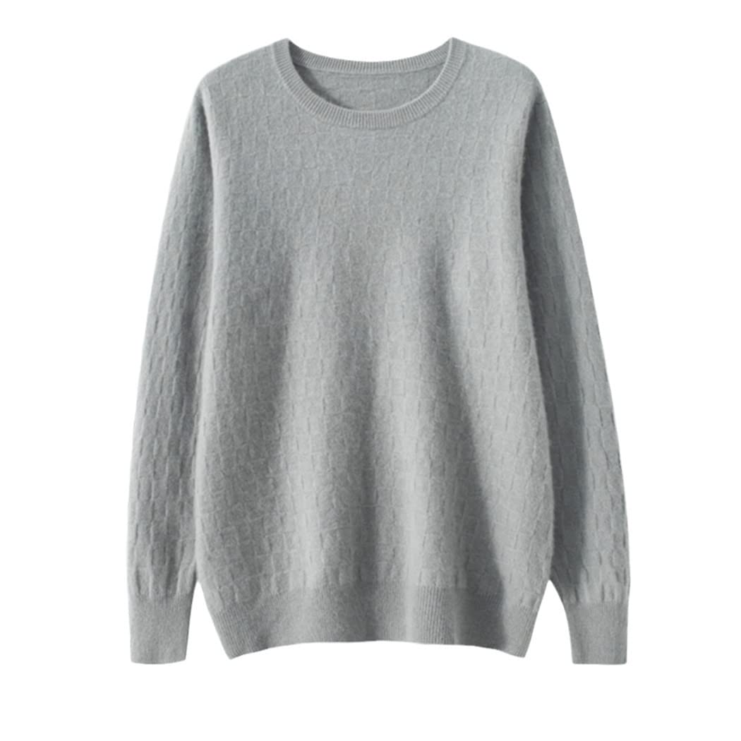 Pull cachemire homme col rond pull d'hiver gris style coréen décontracté taille M en maille - 5