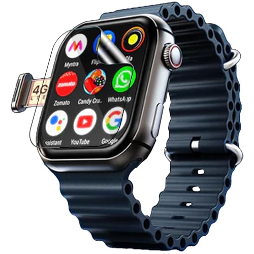 Image of FCS smartwatch screen guard for FIRE-BOLTT Dream Wi-Fi+4G SIM | Pack of 3 | Edge to Edge Coverage | Ultrathin 0.125mm 9H anti shock flexible Watch screen protector TPU membrane (3), Black