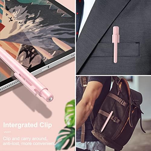 MoKo Holder Case Compatible with Apple Pencil 2nd Generation, Retractable Protective Pen Cover with Sturdy Clip for Apple Pencil 2nd Gen, Light Pink