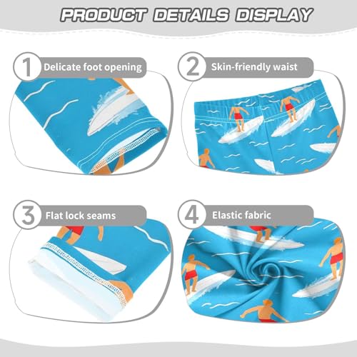 ALAZA Girls' Leggings Children's Yoga Pants Skinny Printed Dance Surfer Blue Comfortable 4T2