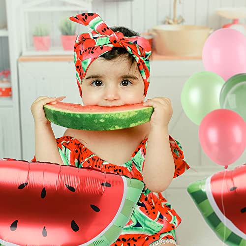 Fonder Mols Watermelon Party Decorations - Pink Green Tissue Paper Pom Poms Tassel Garland Banner Watermelon Cupcake Toppers For Summer Picnic Party, Bbq, Tropical Party, Hawaiian Luau Party Décor #TOP1
