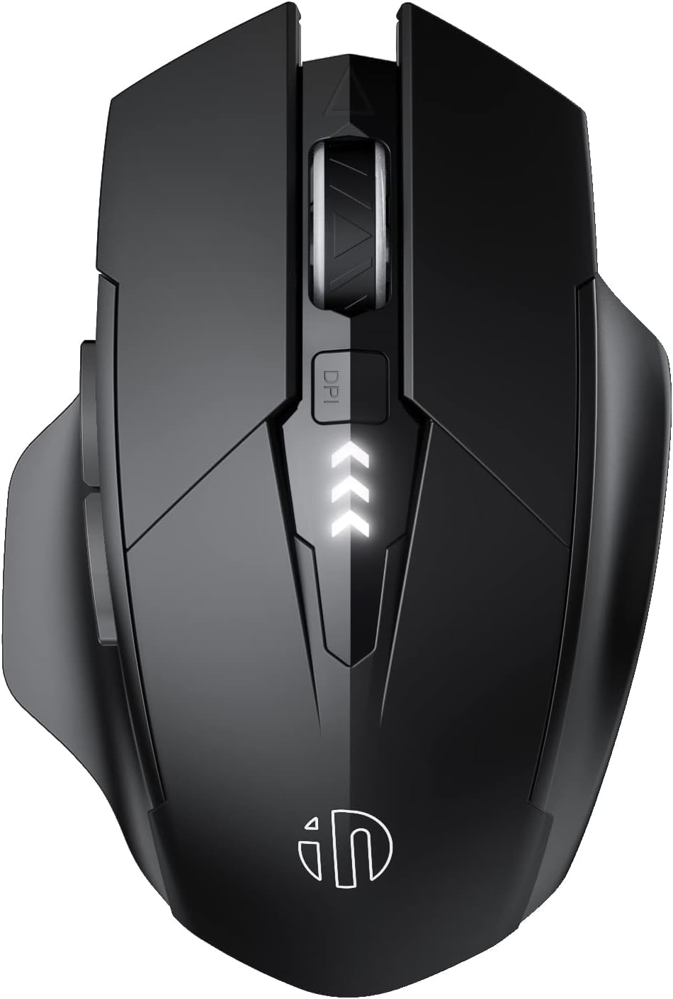 inphic Bluetooth Mouse - Tri-Mode (BT 5.0/4.0+2.4G) Wireless, Silent, Rechargeable, 1600DPI Ergonomic Multi-Device Mouse for Laptop, PC, Mac, Gaming (Black-A1)