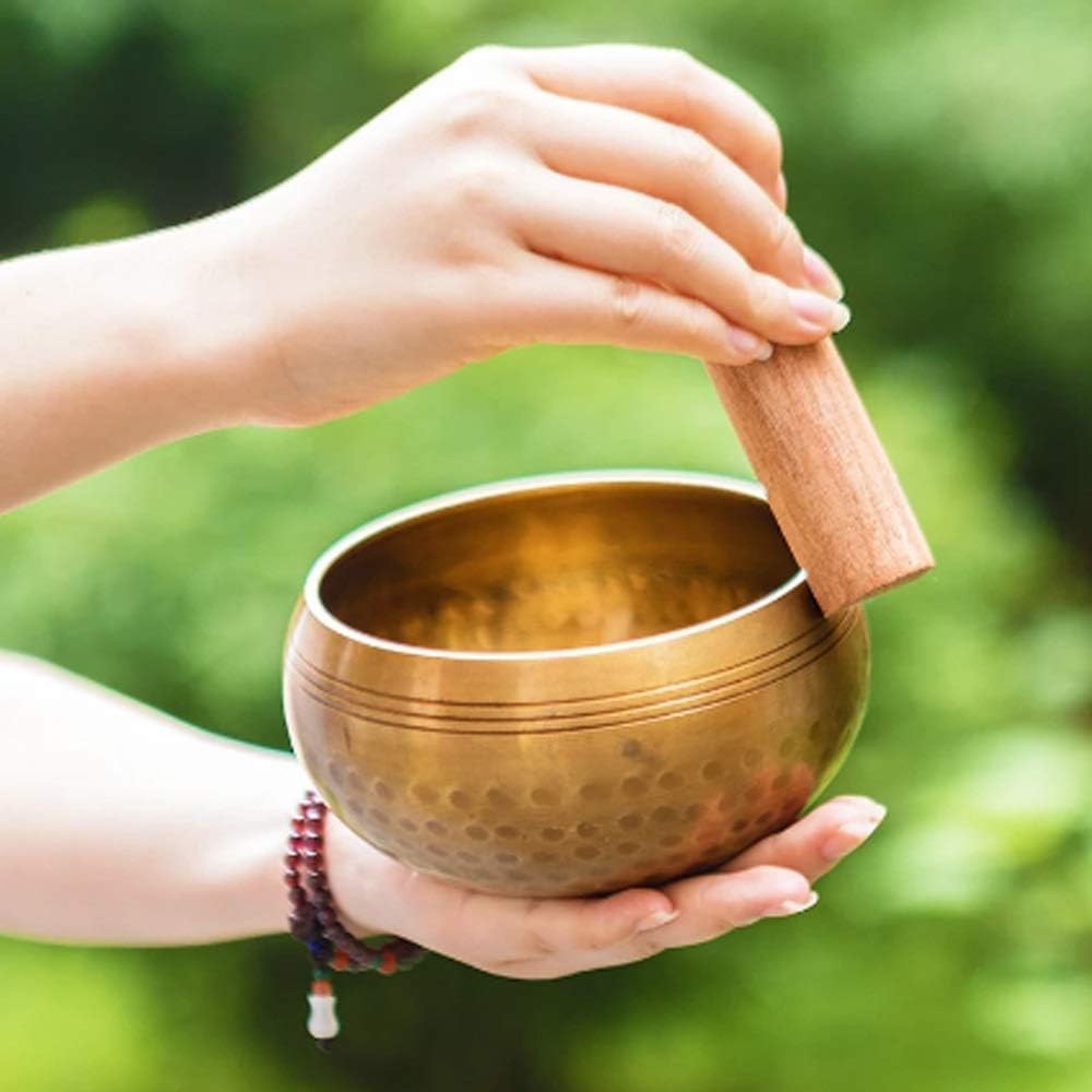 Meditation Singing Bowl Buddhist Tibetan Chanting Yoga Bowl Buddhist Sound Copper Bowl (Size : 8cm) ()