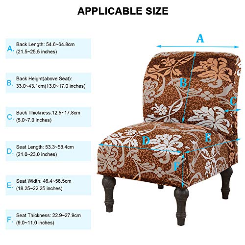 Mifxin Armless Accent Chair Covers Stretch Soft Slipper Chair Couch Slipcovers Removable Washable Furniture Protector Covers For Living Room Home Hotel (Printed 07) #TOP3