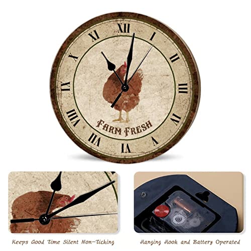Horloge murale coq de ferme pour cuisine rétro et salon convivial - 6