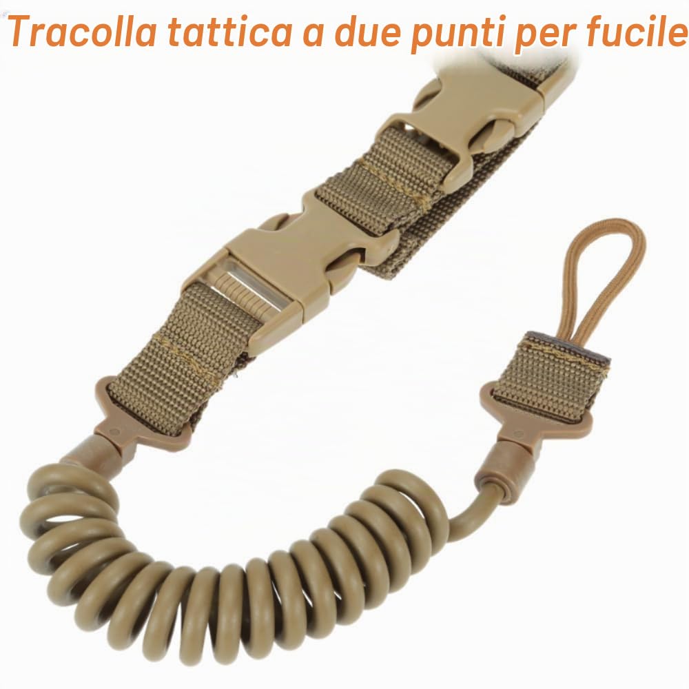 ACEXIER Cordino tattico Militare Multiuso Molla Cordino Pistola Cordino Sicuro Cordino Fionda Cinghia Tiro Caccia Accessori per Pistola da Caccia