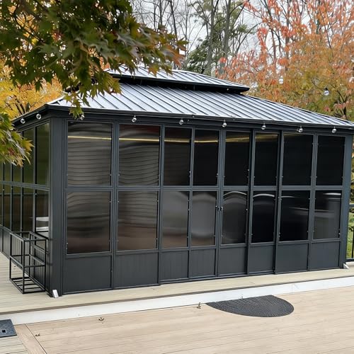 PURPLE LEAF 12' X 16' Solarium Sunroom with Light Permanent