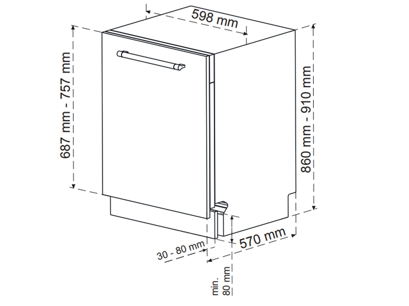 Oranier GAVI 7582 88 XL Vollintegrierbarer Einbaugeschirrspüler