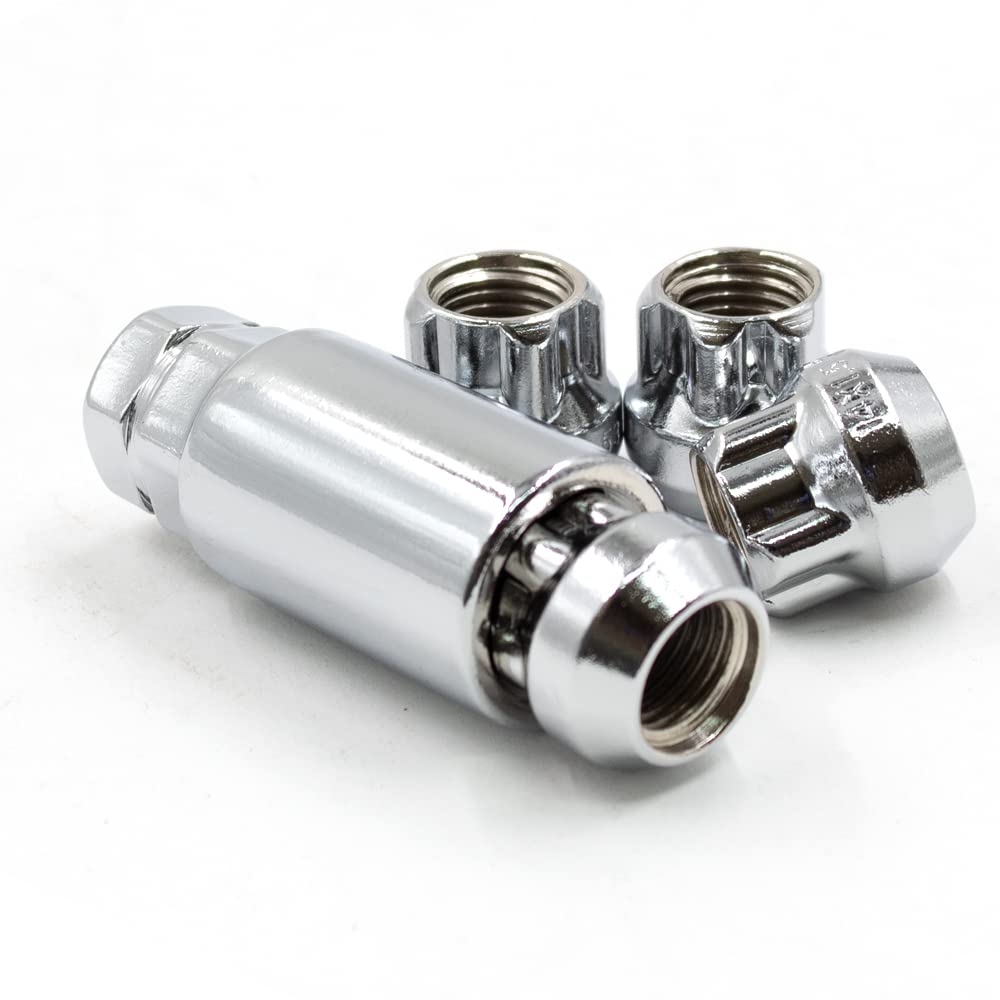 Chrome Plated Open-End Bulge Acorn Wheel/Lug Nuts, M14x1.5, 19mm Hex, Quantity 6 - Foto 5
