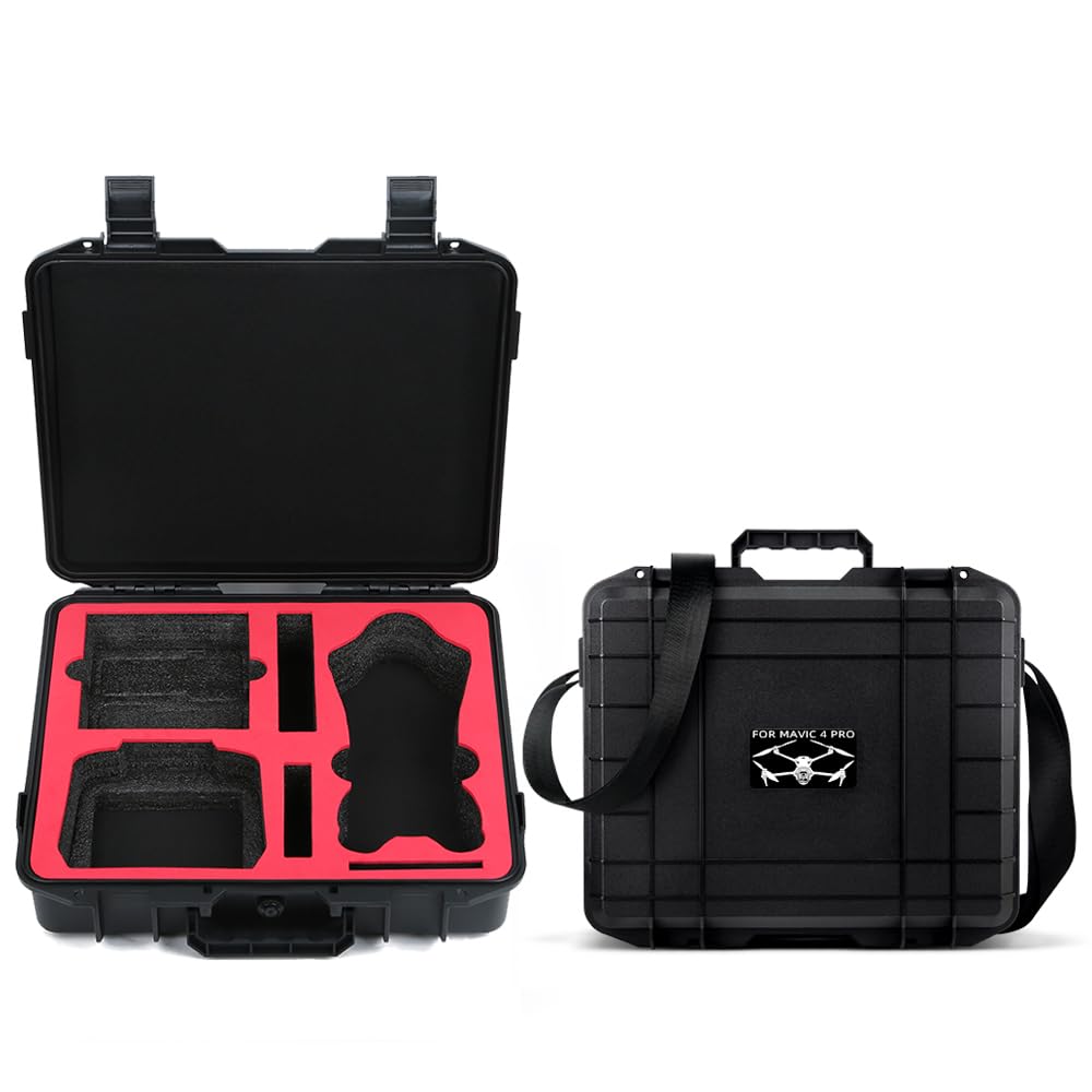 Custodia protettiva rigida impermeabile per DJI Mavic 4 Pro, custodia per telecomando RC 2, batterie e accessori, custodia protettiva portatile antiurto per drone, Nero , Custodia protettiva rigida