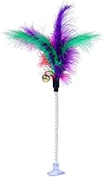 Vista 7 de Divertido gato pluma campana primavera ventosa elástico jugando juguete interactivo gato juguetes interactivos interior color aleatorio