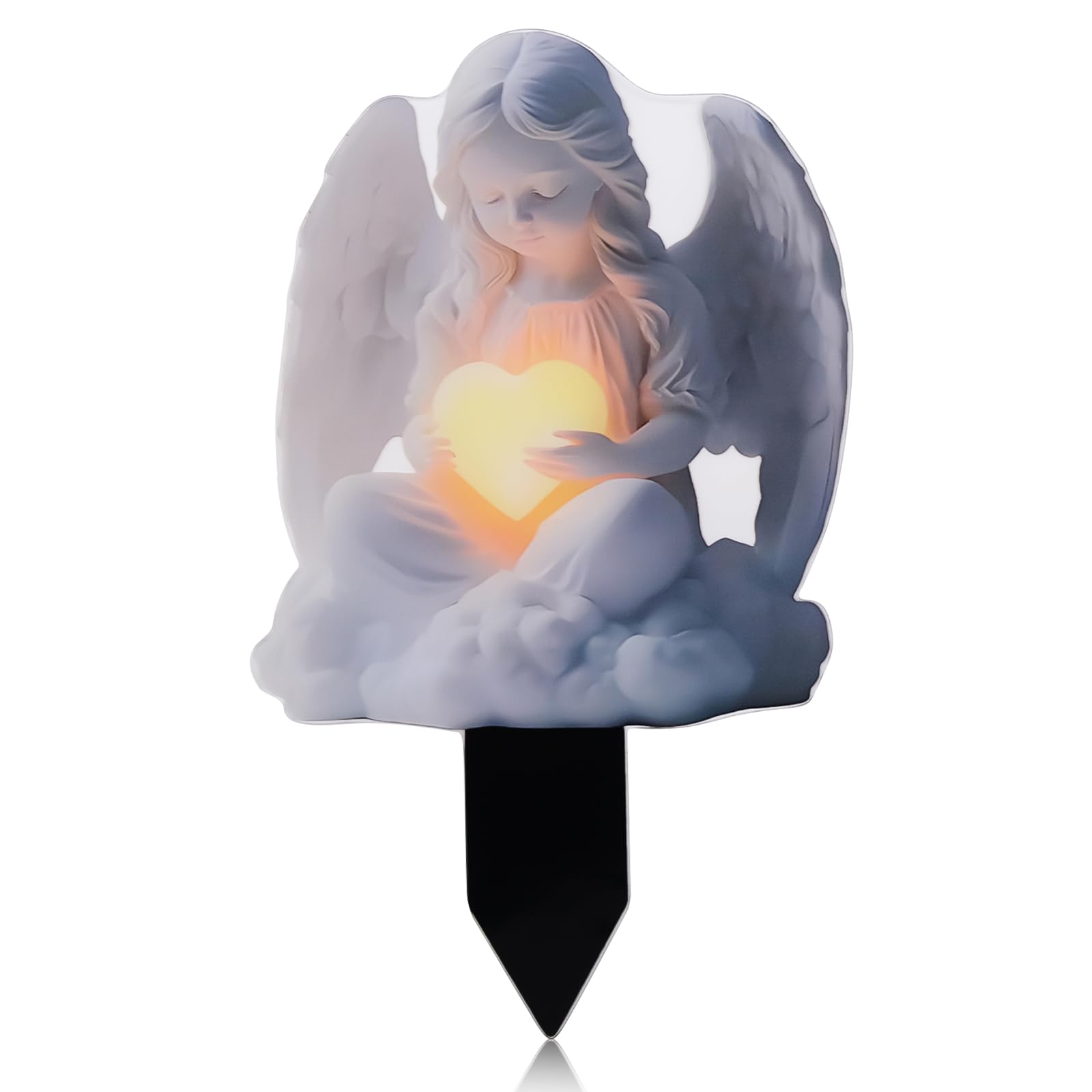 Cisolen Miniature Figure Angel Garden Stake Grave Decoration Weatherproof Angel Grave Cemetery Flower Pot Ornament for Pot Farm Cemetery Decoration