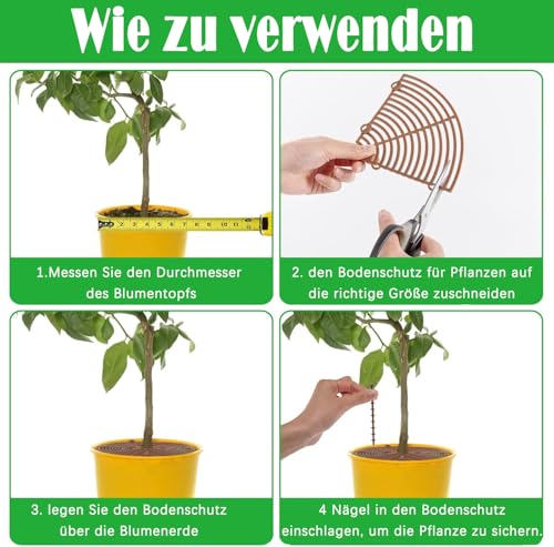 Miniatura 3 de Cnwinu Juego De 4 Rejillas Para Macetas, 30 Cm 52 Cm, Protección Contra Gatos, Protege La Tierra De Las Plantas De Animales Y Niños, Rejilla Para Macetas