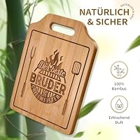 Giftasy Geschenk für Bruder - Bambus Schneidebrett Mit Spruch, Großer Bruder, Geburtstag Weihnachten Geburtstagsgeschenk Weihnachtsgeschenke – Ansicht 2