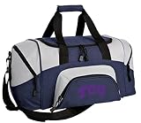 SMALL Texas Christian University Gym Bag Deluxe TCU Travel Duffel Bag Carryon