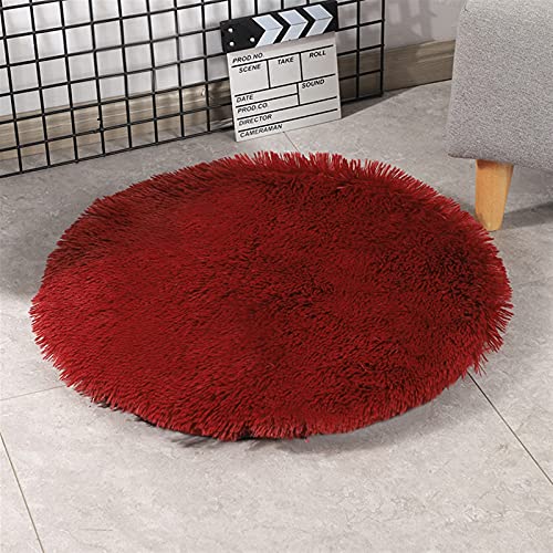 Liveinu Manta para Mascotas, Colchones para Gatos Y Perros Funda Lavable Almohada De Felpa Alfombra para Perros Cama Antiestres Perro Sofá Redondo Cueva para Mascotas Vino Rojo 80cm Cover