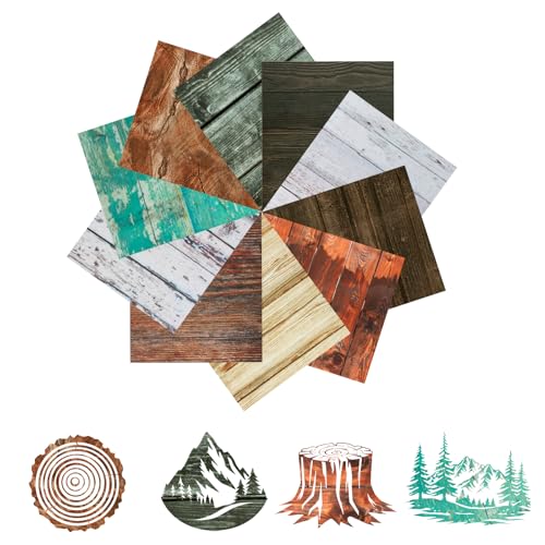 Image of Tintnut Iron on Vinyl Wood Pattern Heat Transfer Vinyl 10pcs 12" x 10"