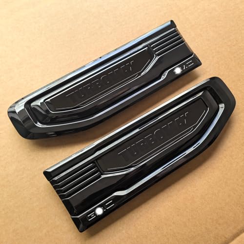 Image of 2pack OEM 2019-2026 Turbomax 2.7L Vent Emblem Right Left 3D Nameplate Badge Replacement for Sierra 1500 Turbo Max 85086390 (Gloss Black)