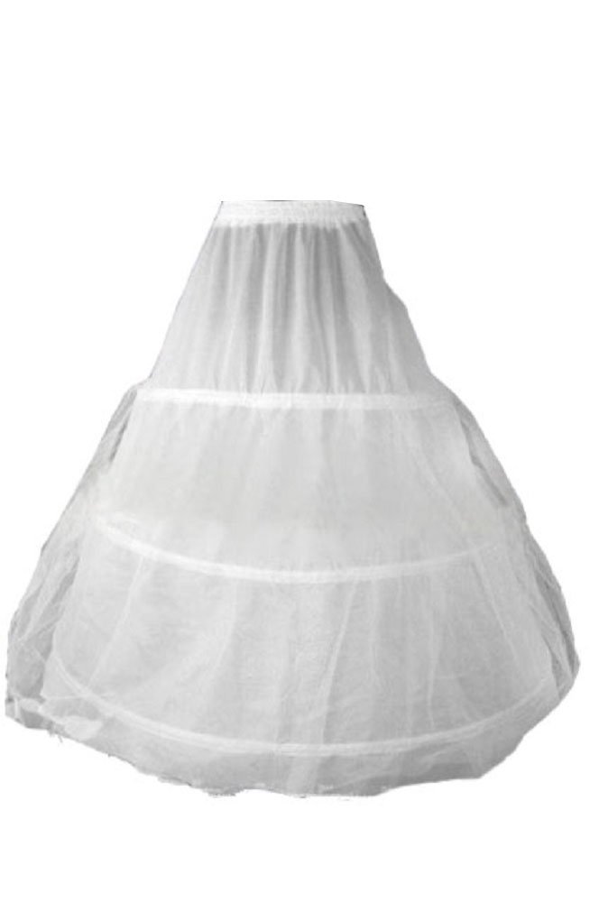 Lorembelle3 Hoop 1 Tier Flared Netting Crinoline Wedding Bridal Gown Petticoat Underskirt White