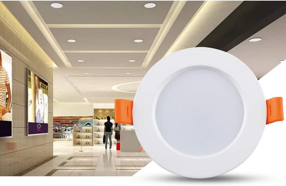 Recessed Indoor Decoration Decoration Ceiling Light LED Recessed Panel Light Round White Ultra-thin Aluminum Downlight Easy Moisture Proof Profession Spotlight for Cafe Bar Restaurant Stage Ligh