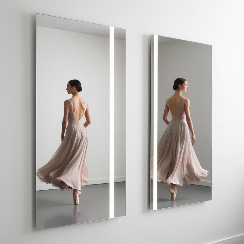 PORTE ITALIANE, Miroir Mural Autocollant en Acrylique, Idéal pour la Maison, Salles de Sport et Les Commerces, Ultra-léger et Résistant, Facile à...