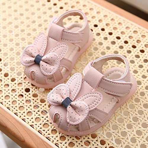 Toddler Baby Girl Shoes Breathable Shoe Dew Toe Shoe Bag Head Sandals Girl Sandals Baby Soft Shoe Infant Girl Shoes (Pink, 15)2