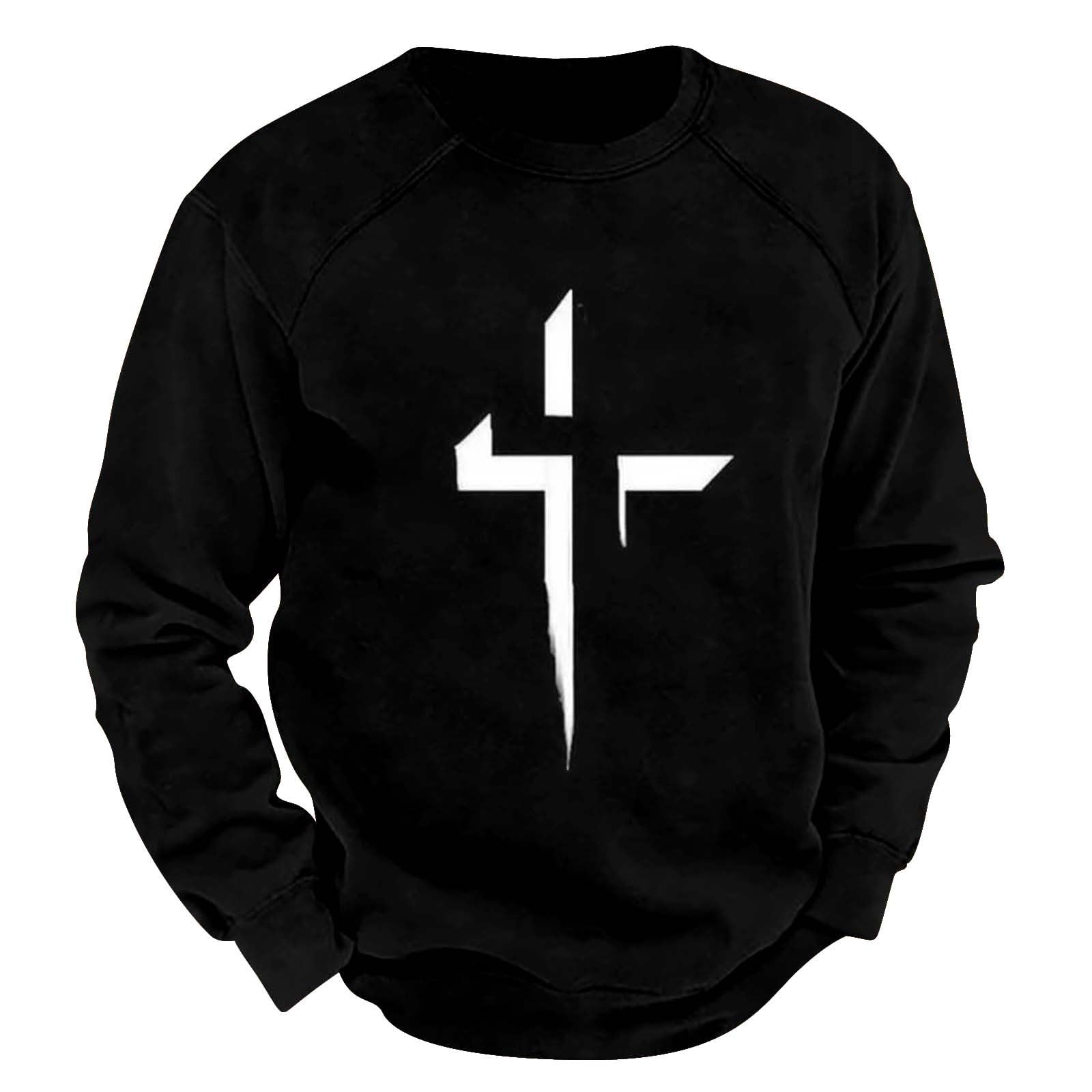 Sweat chrétien col rond pull homme manches longues mode décontractée imprimé Jésus - 4