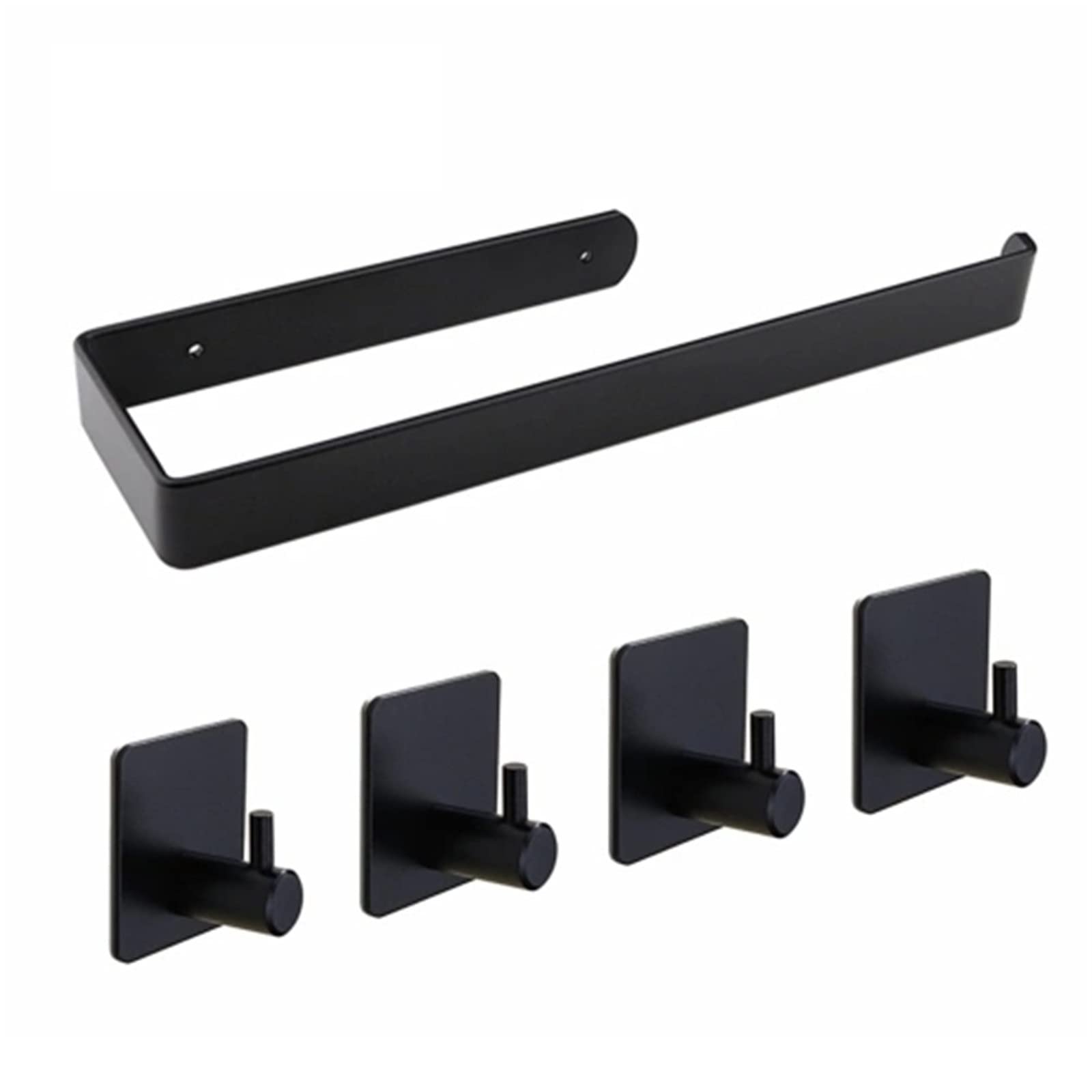 Dumralbqe Noir Bathroom Hooks 5Pcs Bathroom Hanger Set Hook Towel Rack Accessories For Home Use(Noir)